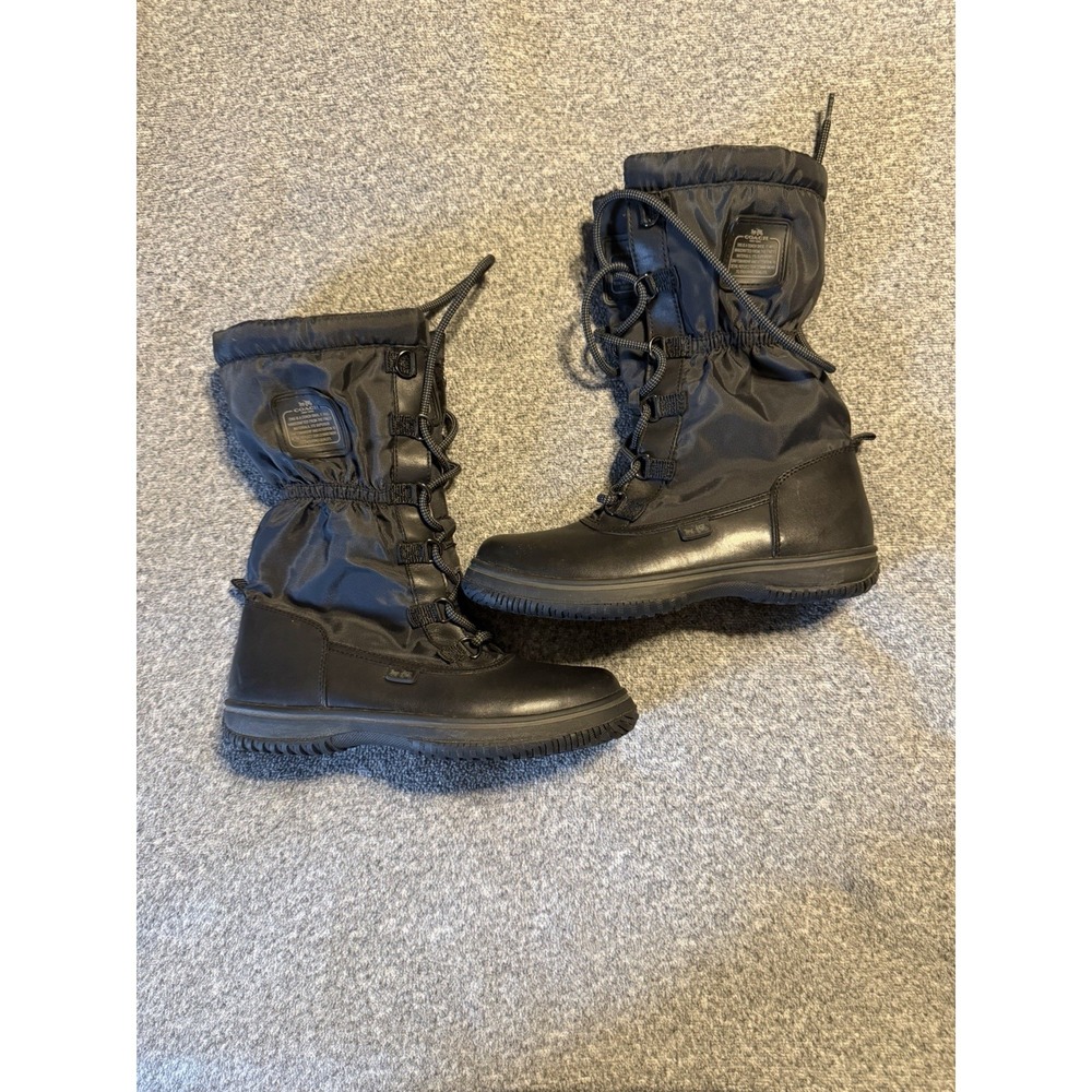 Coach Boots Womens Size 6B Black Sage All Weather Leather Nylon Lace Up A9177